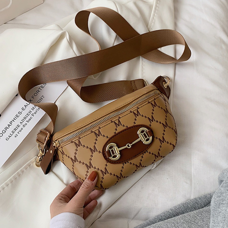

LW Casual Geometric Decoration Brown Bum Bag
