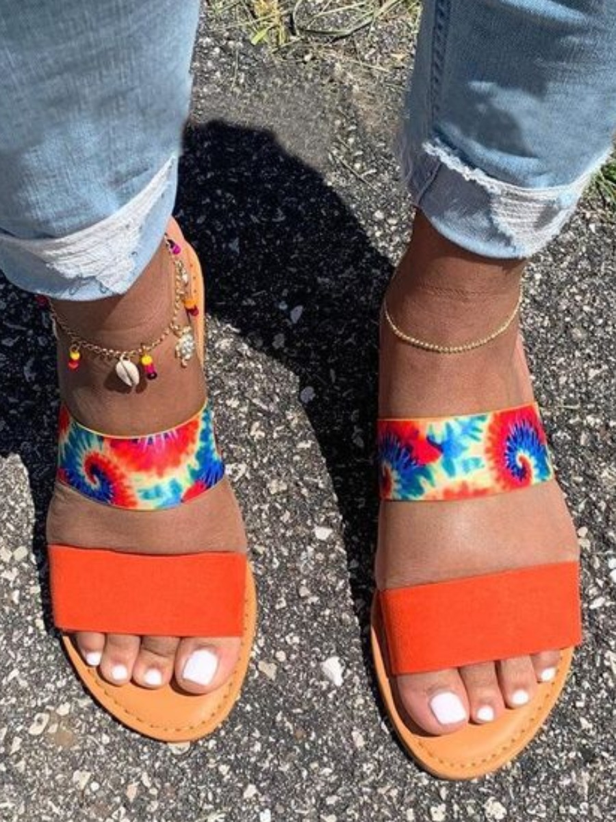 

LW Casual Tie-dye Multicolor Slippers, Multi