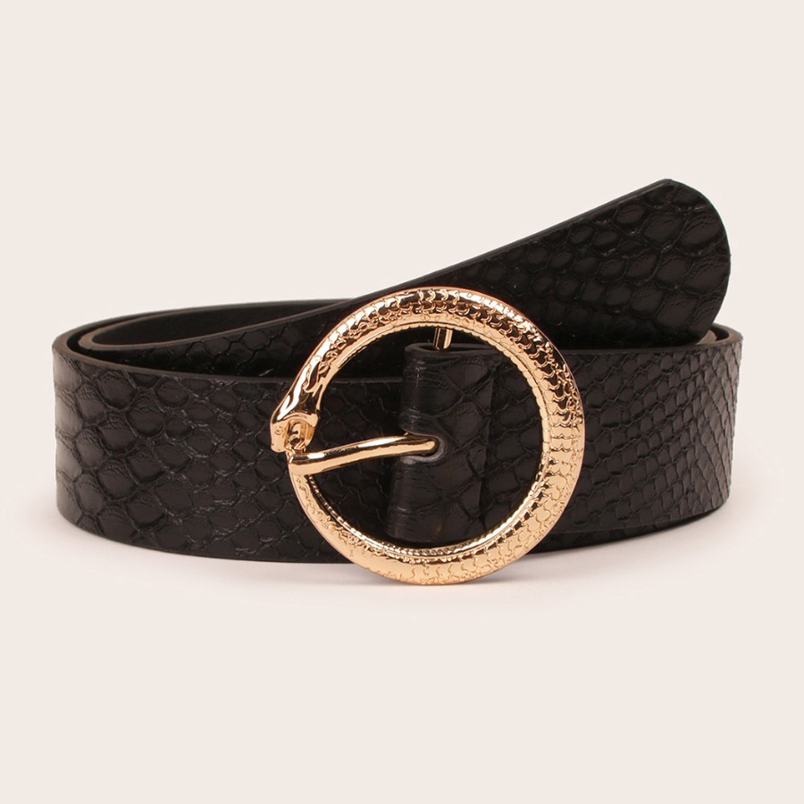 

LW Casual Snakeskin Pattern Black Belt
