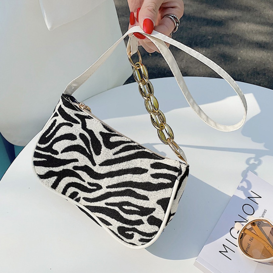 

Lovely Casual Zebra Striped White Shoulder Bag