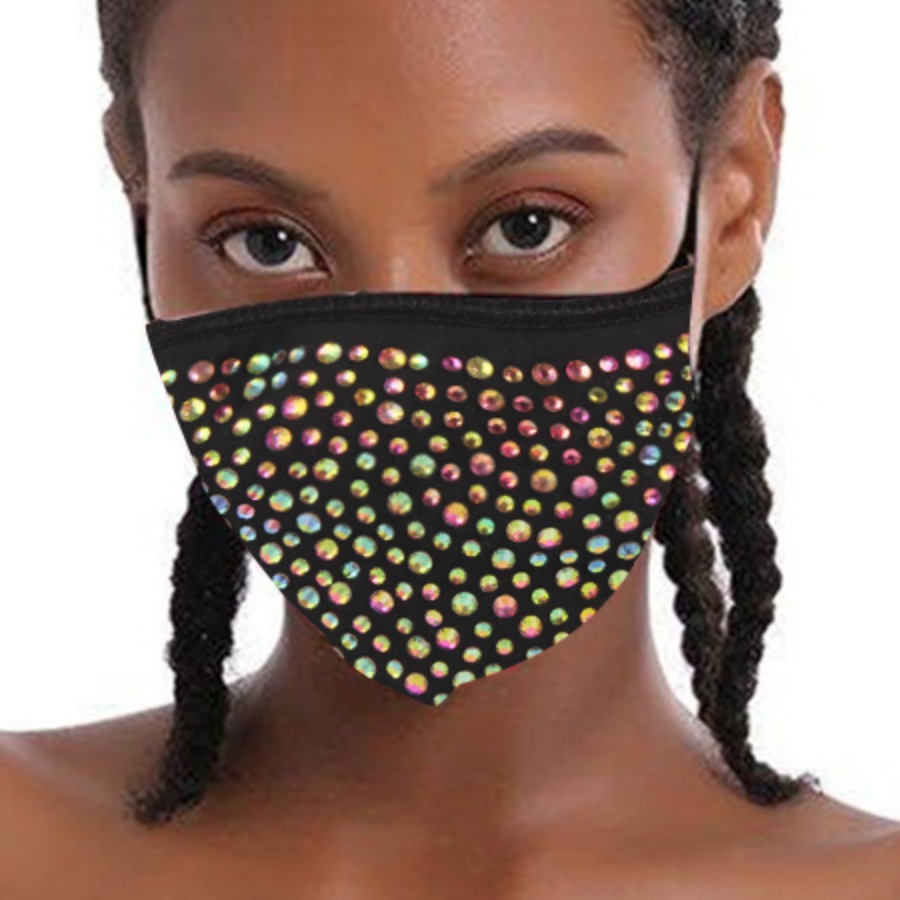 

Lovely Casual Rhinestone Multicolor Face Mask, Multi