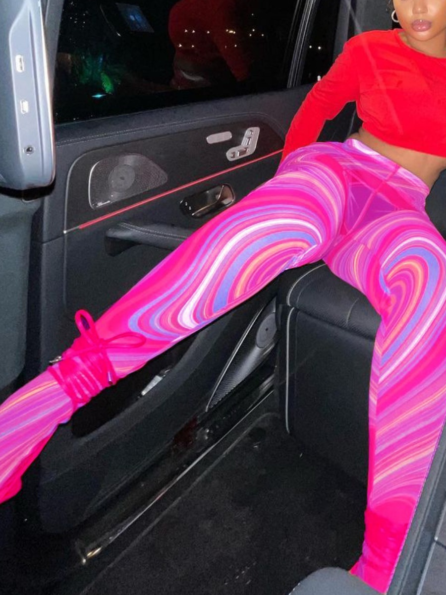 

LW Street See-through Print Purple TikTok Leggings