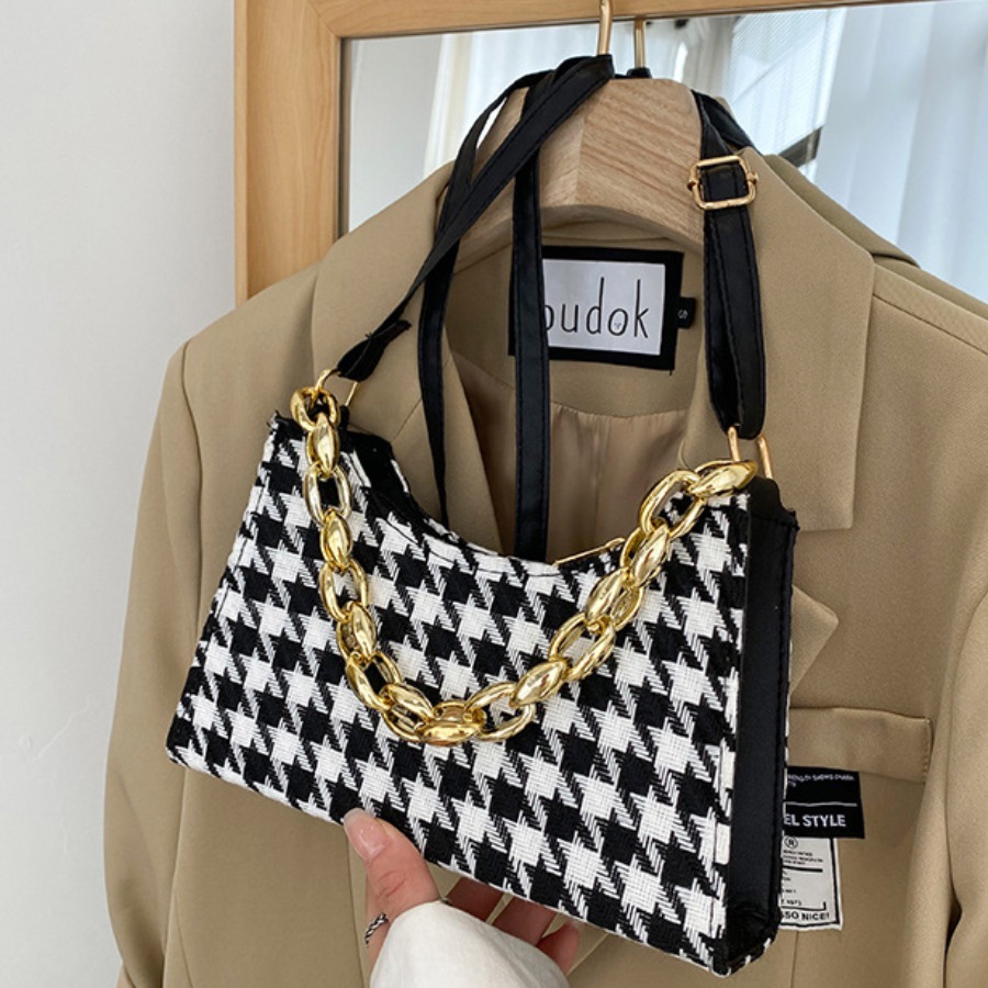 

LW Casual Plaid Print Black Crossbody Bag