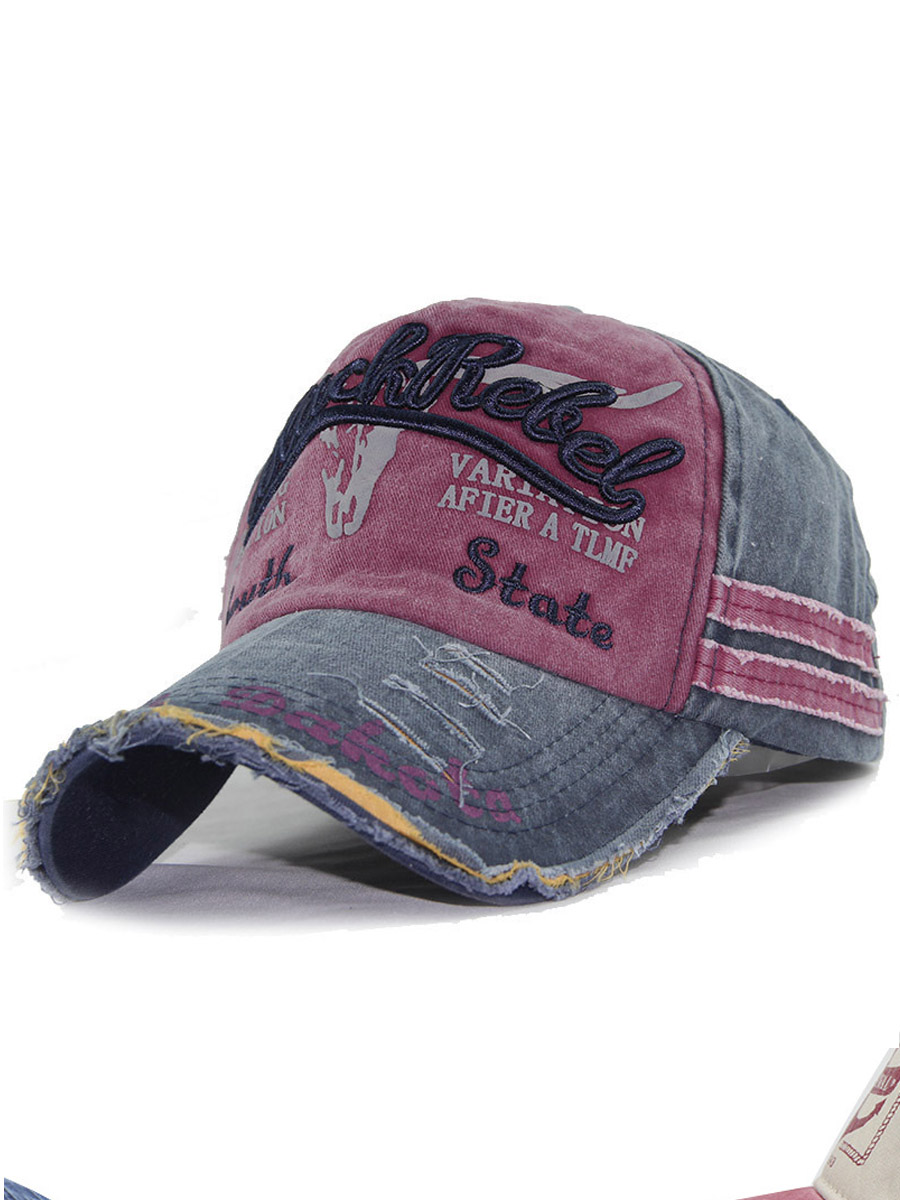 

Lovely Men Casual Letter Decoration Patchwork Red Hat