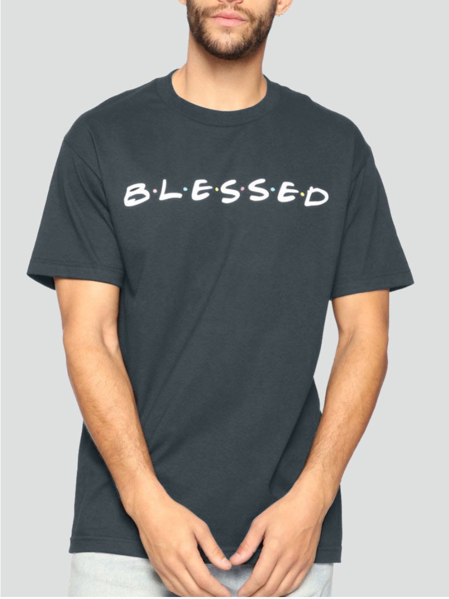 

Lovely Men Casual O Neck Letter Print Black T-shirt