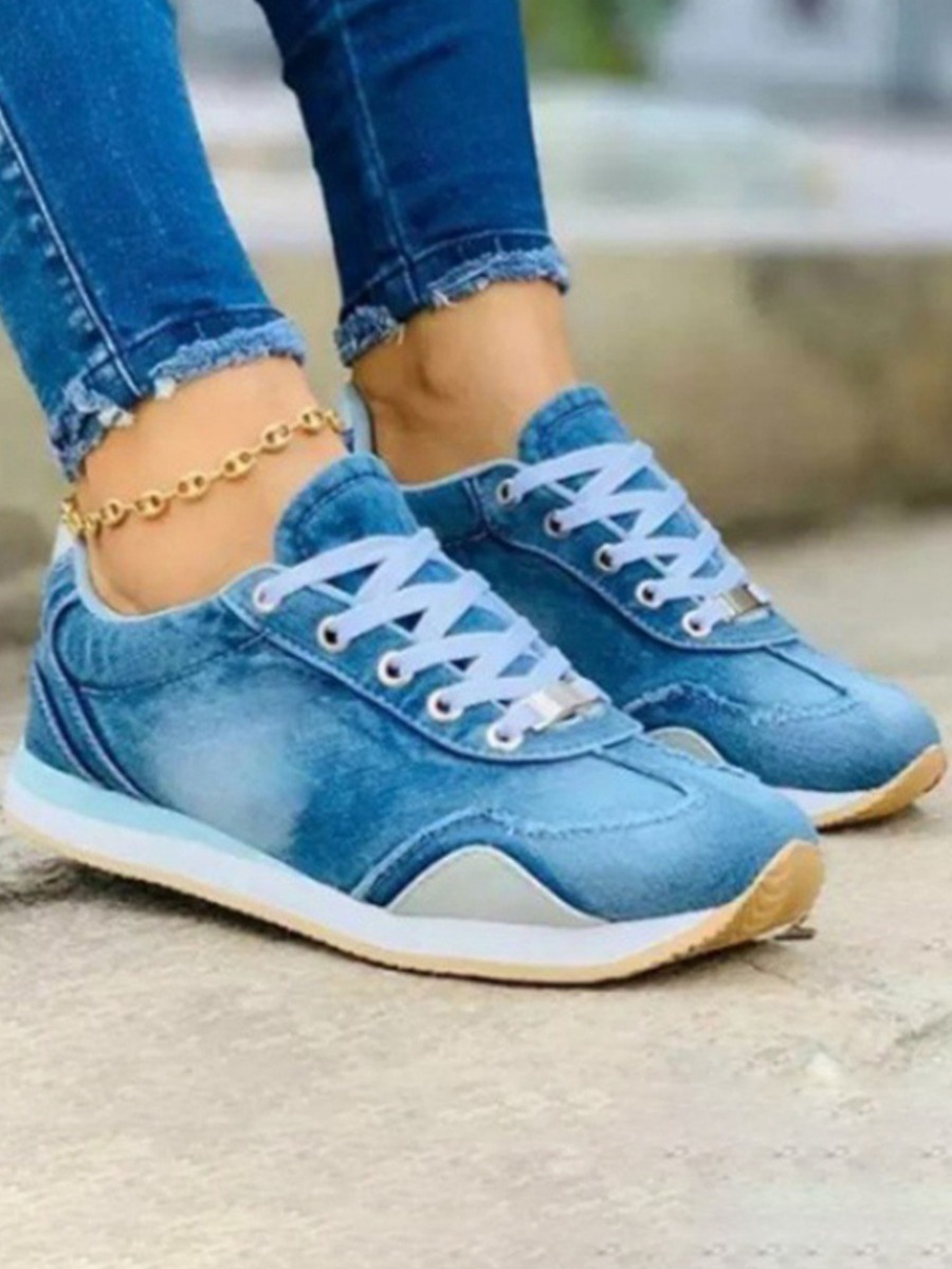 

Lovely Sporty Round-toe Baby Blue Sneakers