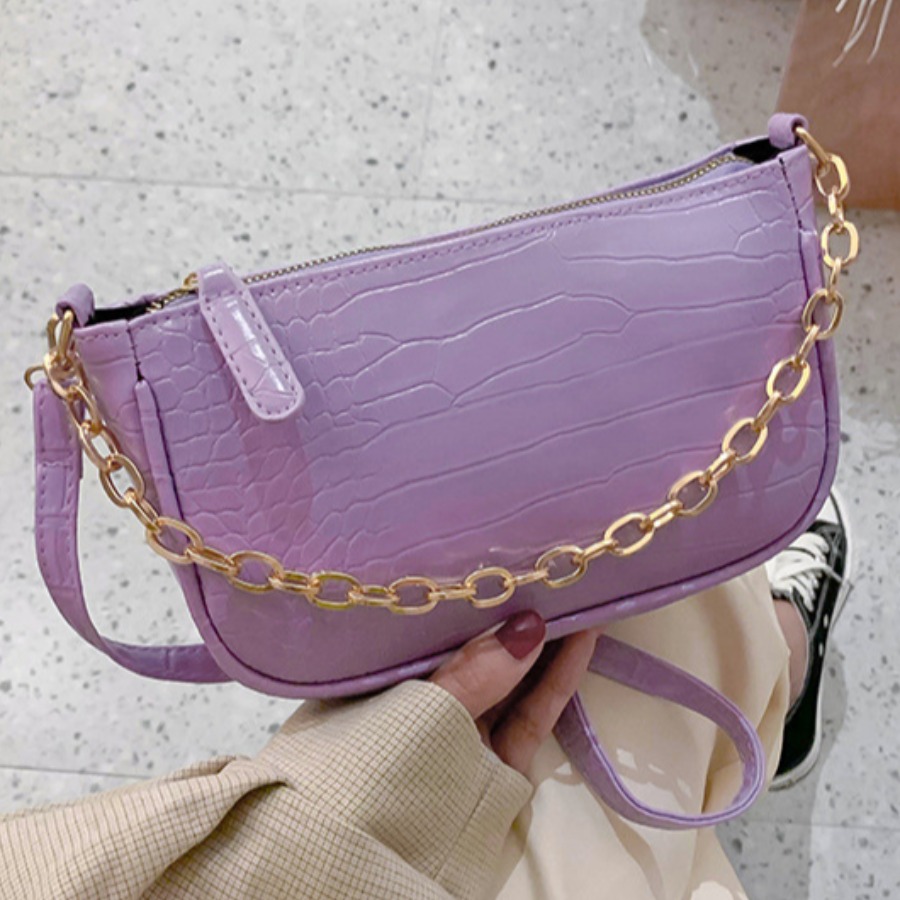 

Lovely Casual Chain Strap Purple Crossbody Bag