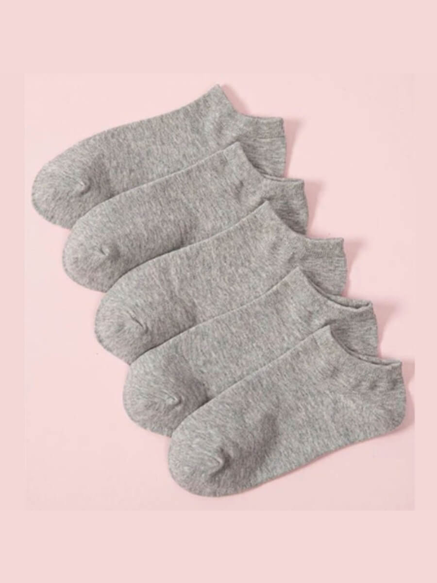 

Lovely 5-pair Casual Basic Grey Socks