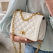 LW Casual Chain Strap White Crossbody Bags