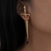 LW Casual Cross-shaped Gold Earring