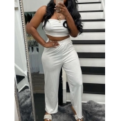 Lovely Casual Off The Shoulder High-waisted White 