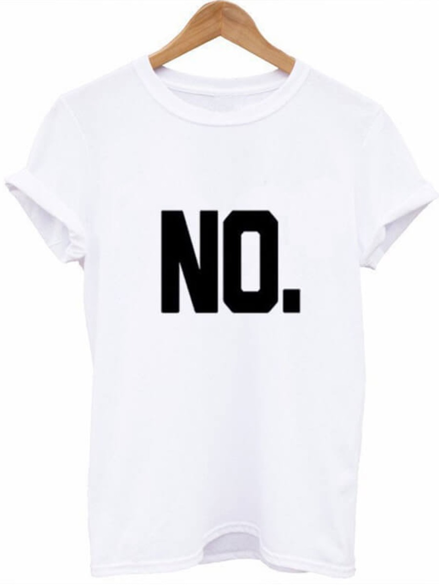 

Lovely Casual Letter Print White T-shirt
