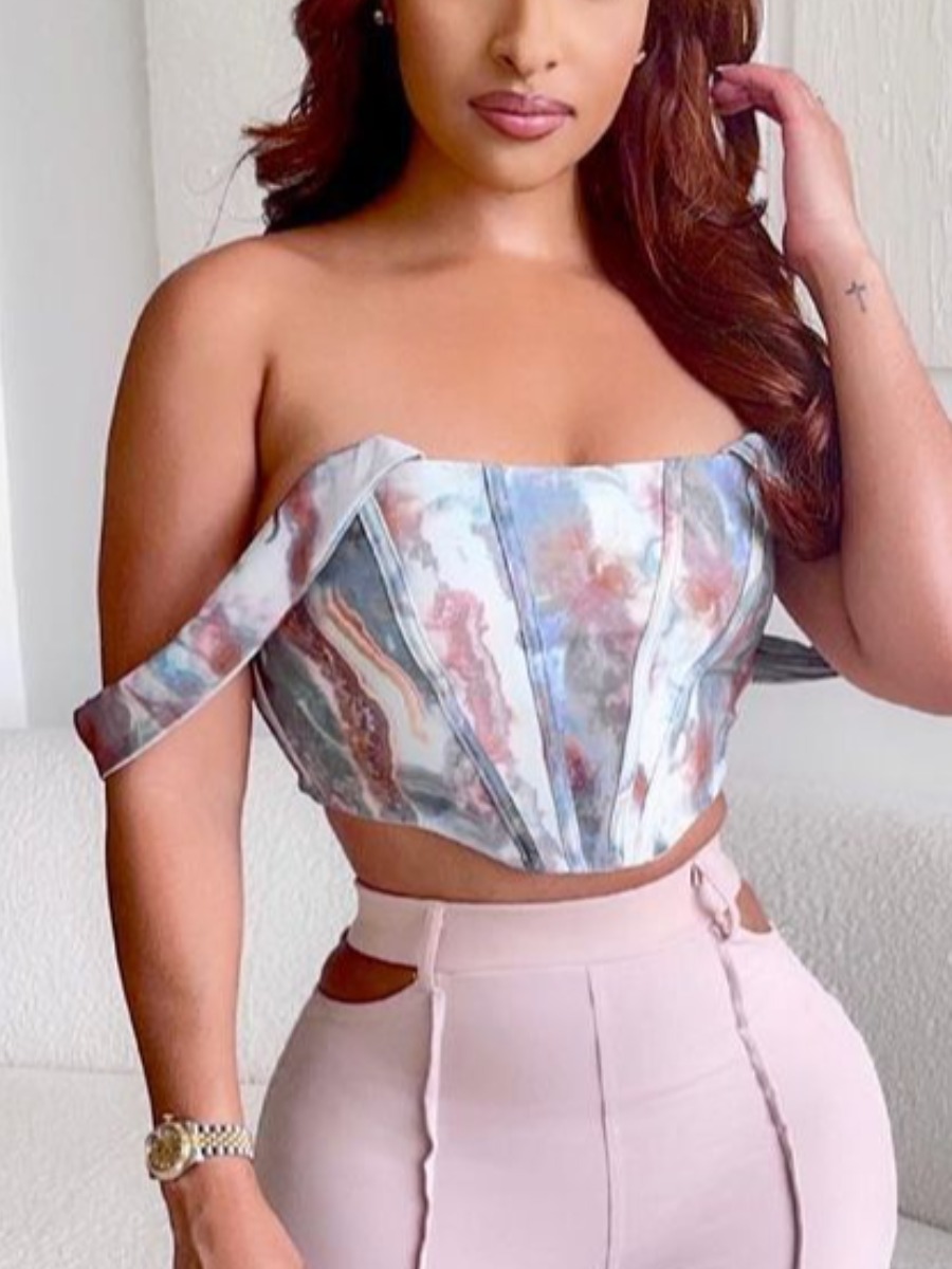 

Lovely Sweet Print Basic Skinny White Camisole