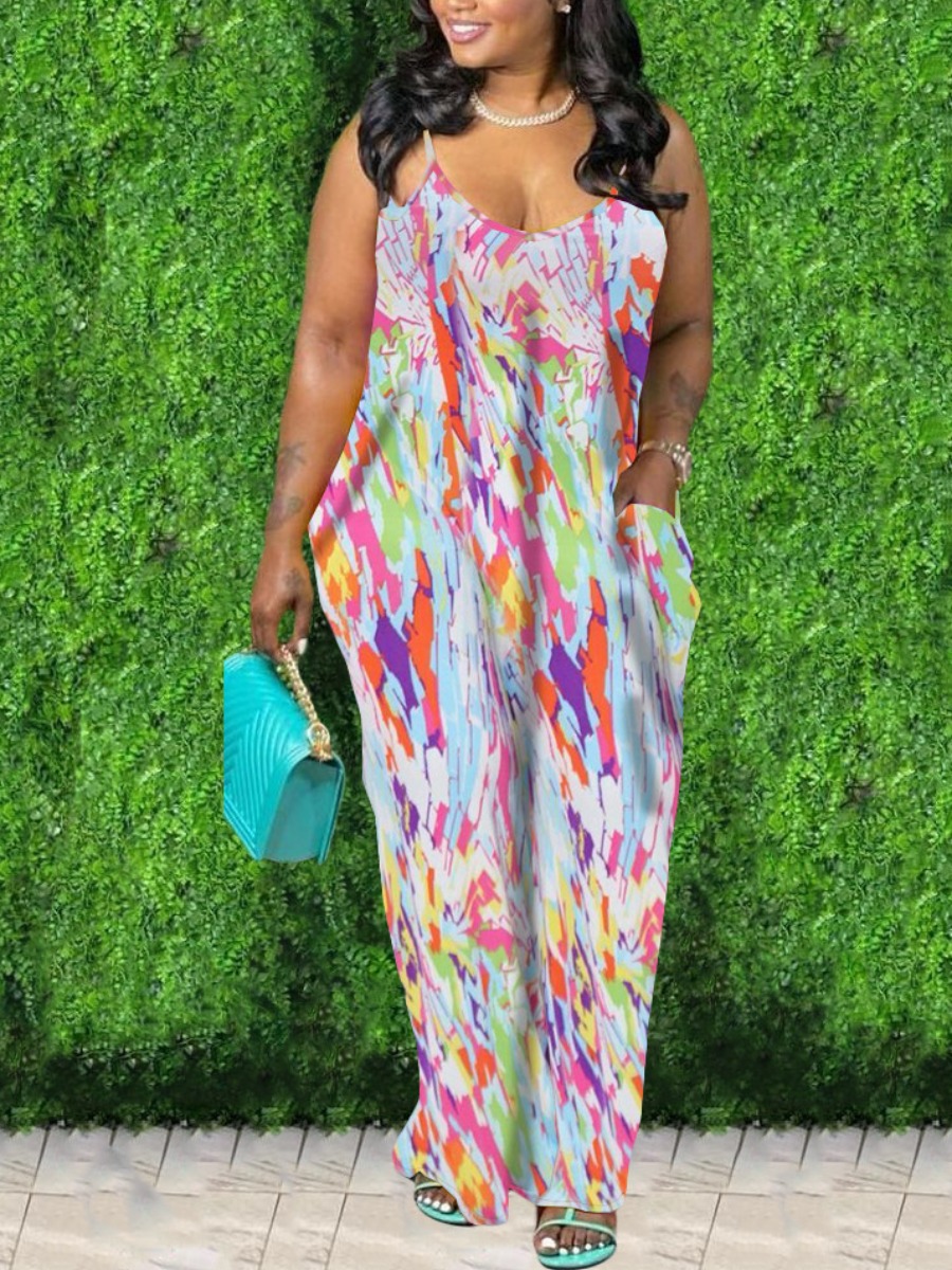 

Lovely Boho Print Patchwork Multicolor Ankle Length Dress, Multi