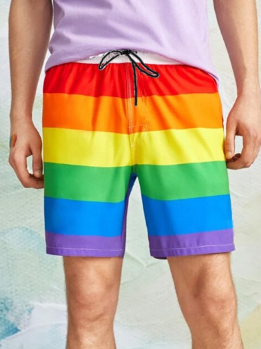 

Lovely Men Sporty Striped Drawstring Multicolor Shorts, Multi