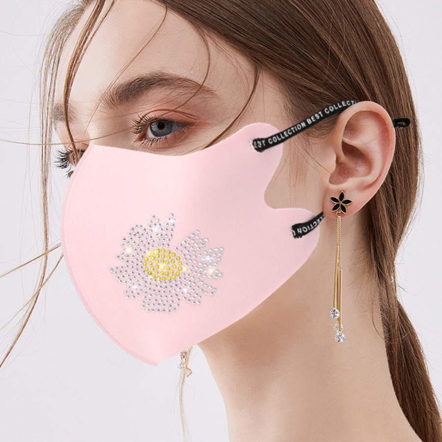 

Lovely Casual Sequined Pink Face Mask