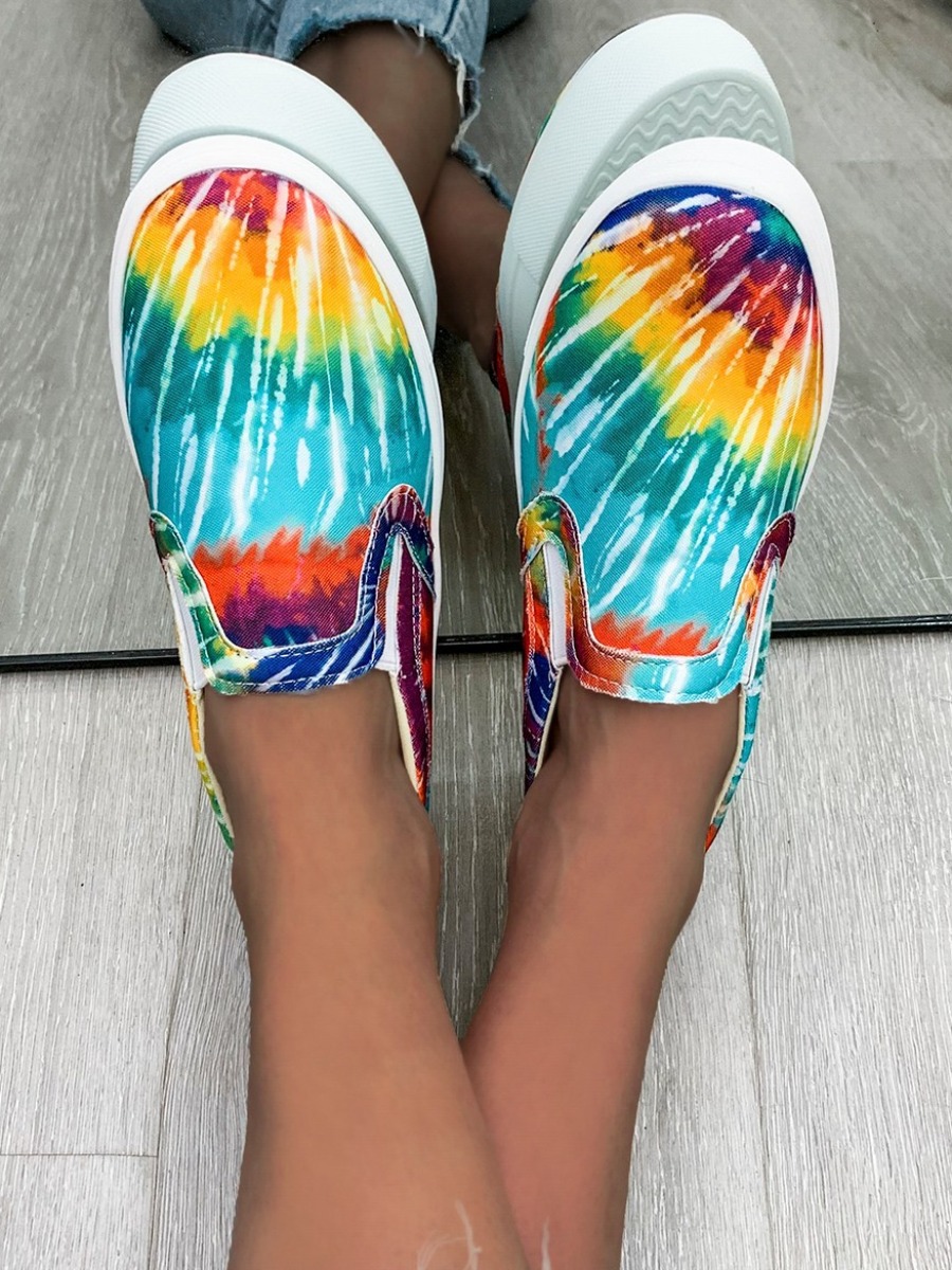 

Lovely Casual Tie-dye Multicolor Flats, Multi