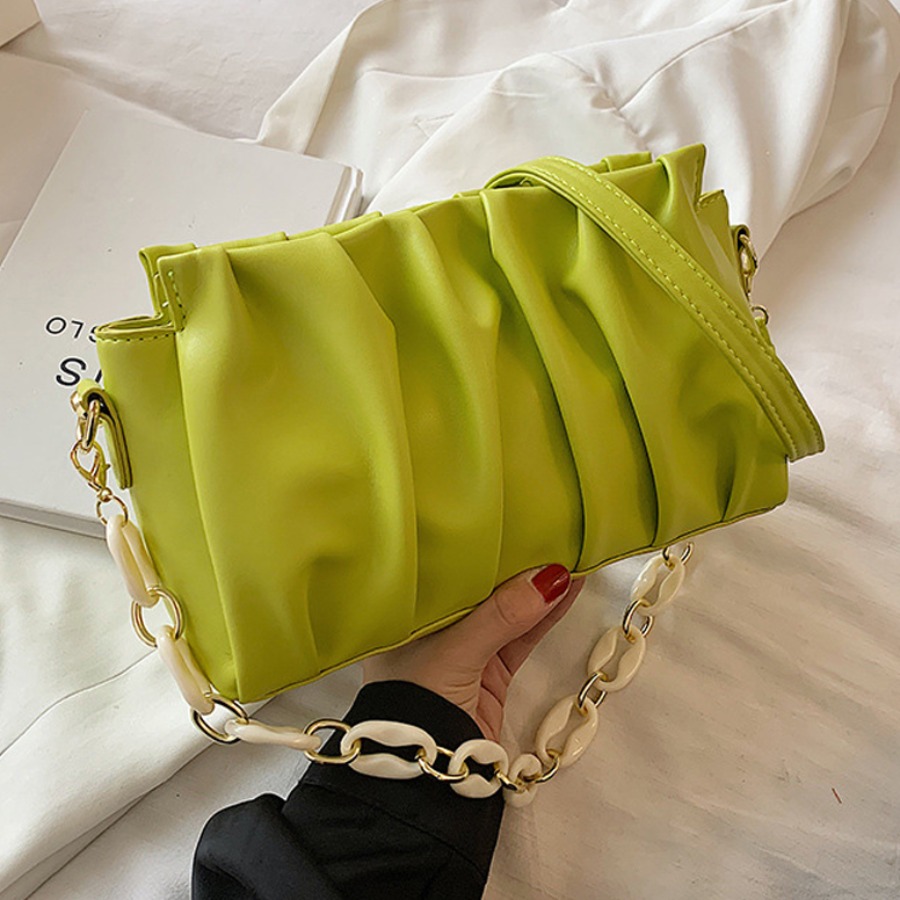 

Lovely Casual Fold Design Green Shoulder Bag