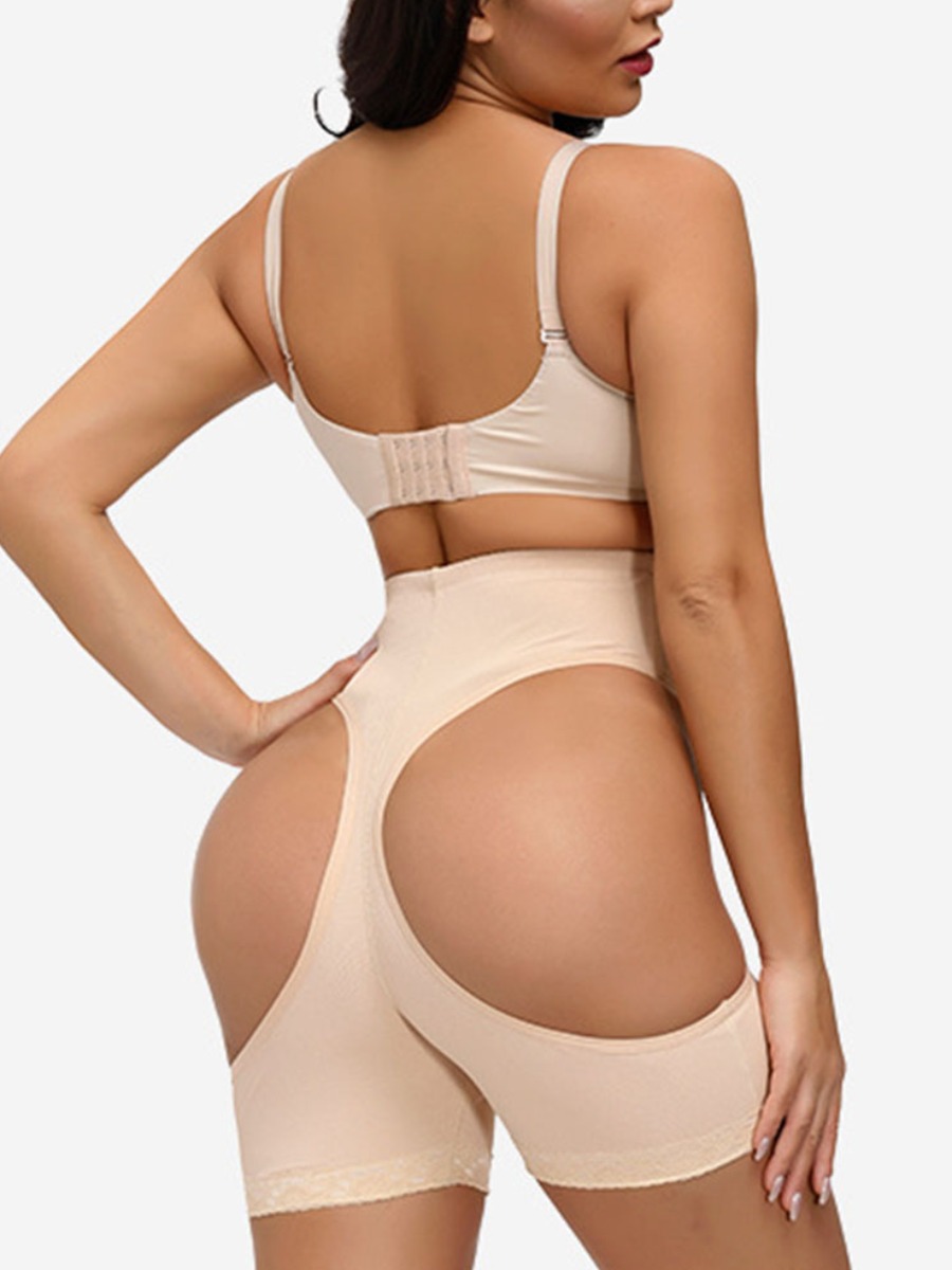 

LW Casual High-waisted Hollow-out Skin Color Corset