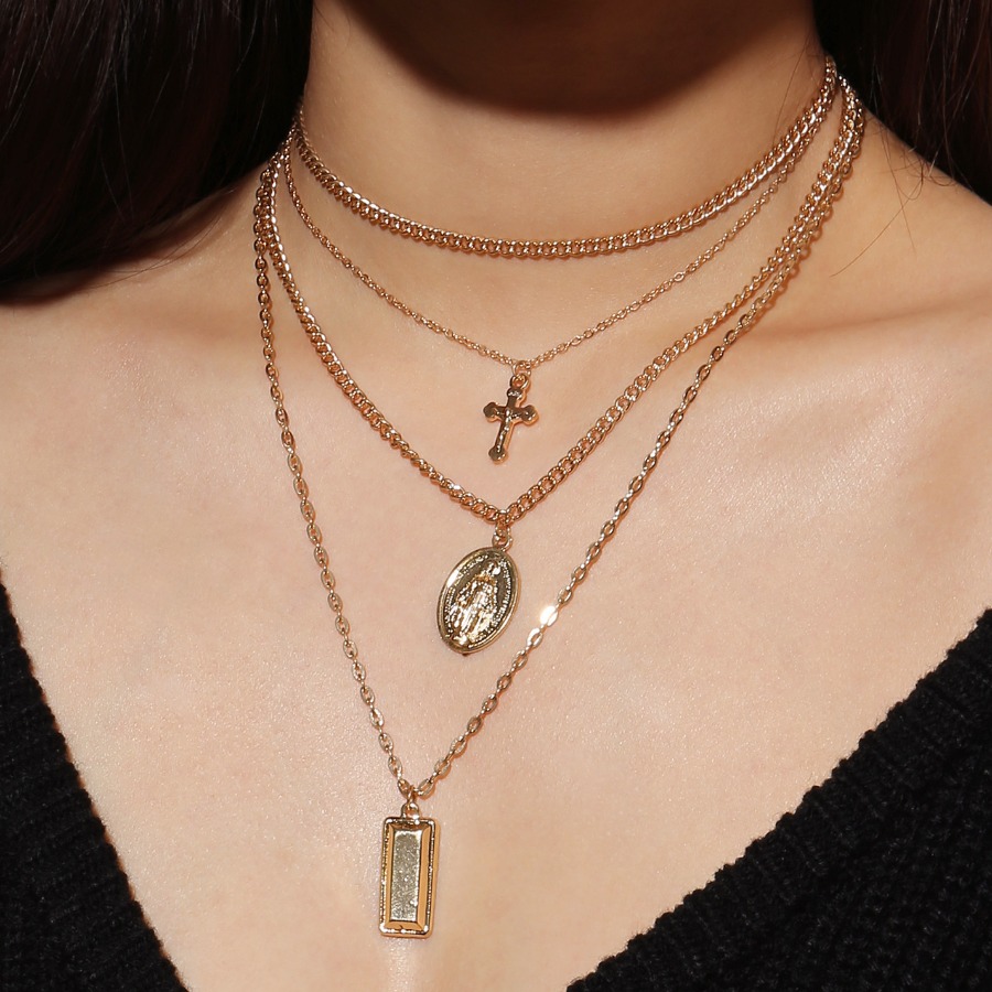 

Lovely Casual Coin Decoration Gold Multilayer Necklace