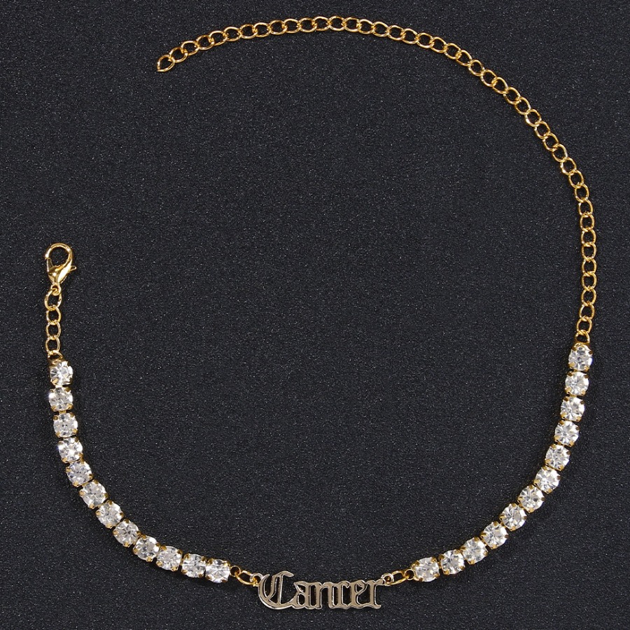 

LW Cancer Casual Letter Decoration Golden Yellow Anklet