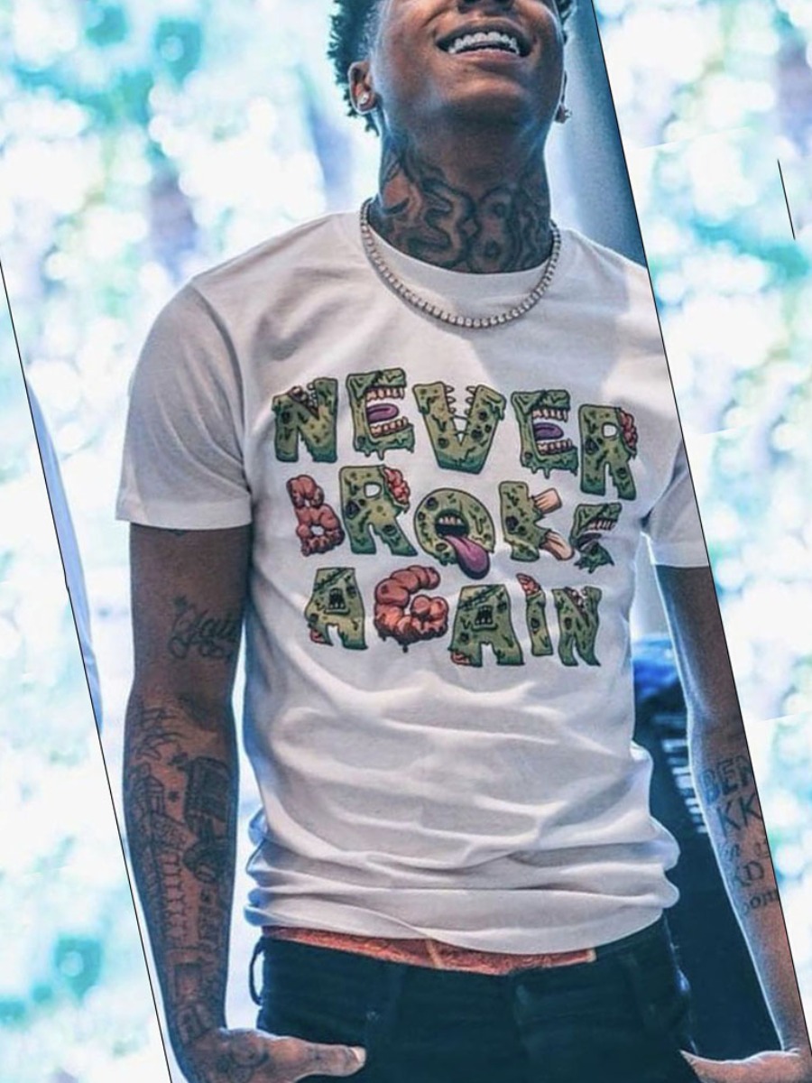 

Lovely Men Casual Round Neck Letter Print White T-shirt
