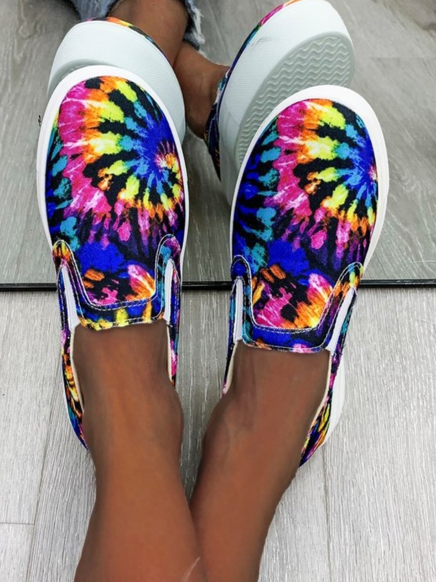 

LW BASICS Casual Tie-dye Multicolor Flats, Multi