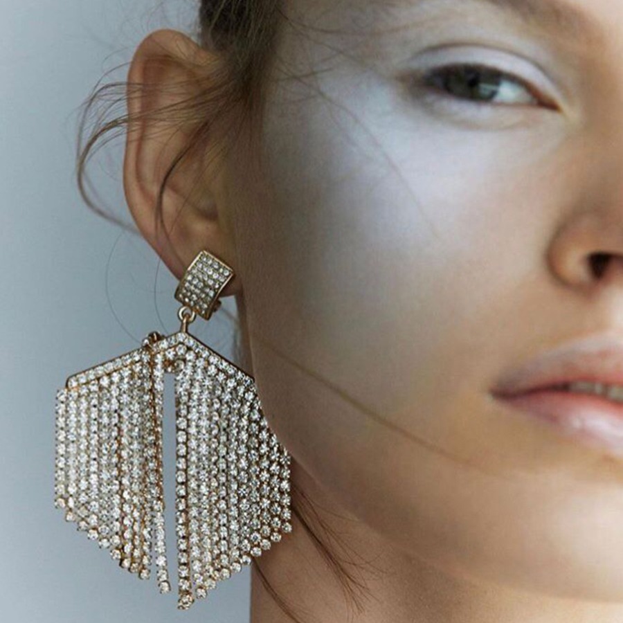 

Lovely Casual Geometric Crystal Decoration Gold Earring