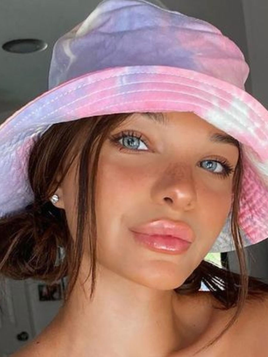 

LW COTTON Casual Tie-dye Pink Hats