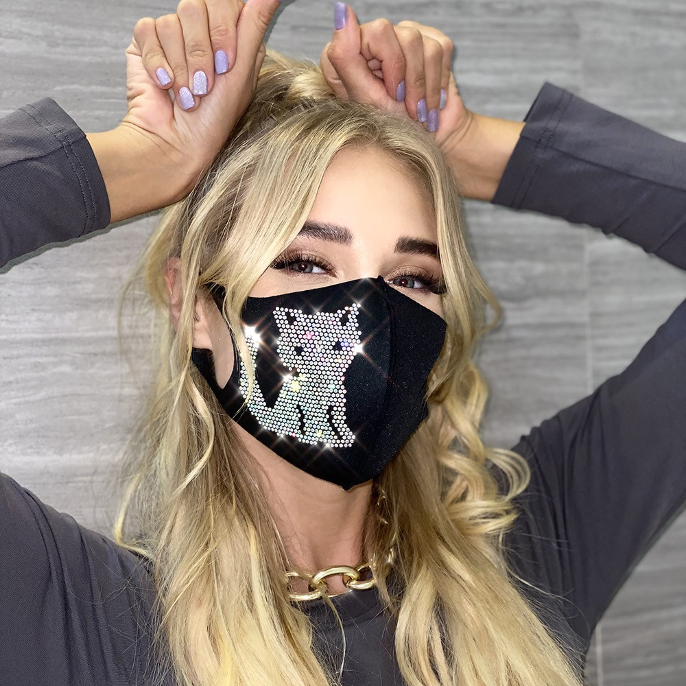 

Lovely Casual Sequined Black Face Mask