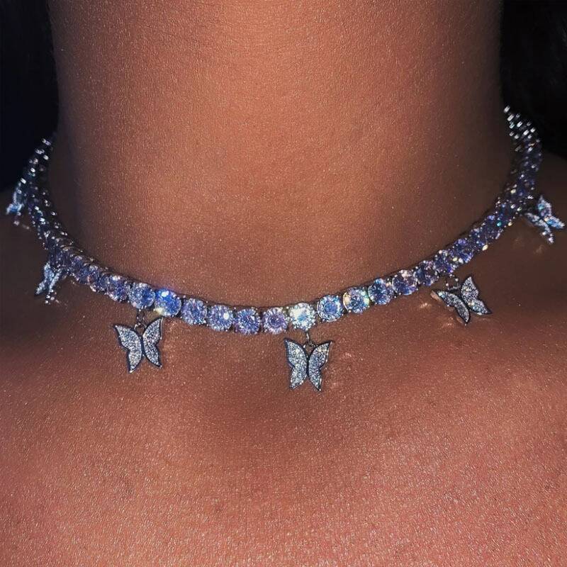 LW Sequined Butterfly Necklace