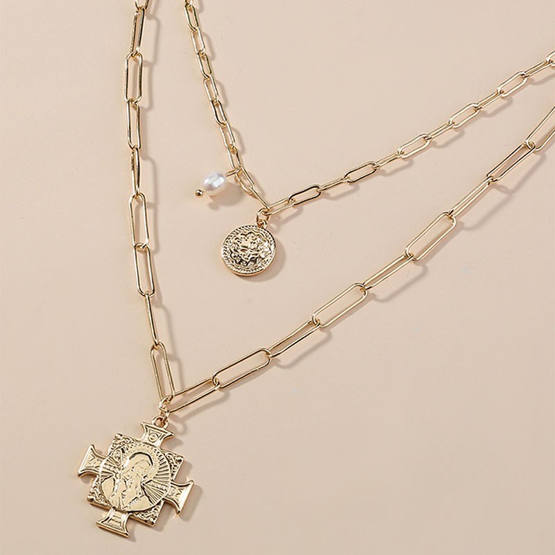 

Lovely Coin Decoration Double-layer Necklace, Gold
