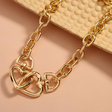 

Lovely Chain Heart Decoration Necklace, Orange