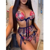 LW SXY Print Patchwork Blue Bra Sets
