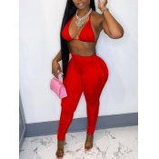 LW SXY Spaghetti Strap Skinny Red Two Piece Pants 