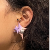 LW Street Star Decoration Purple Earring
