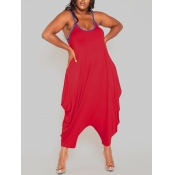 LW Plus Size Casual Striped Loose Red One-piece Ju