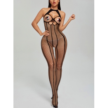 

LW SXY Hollow-out Black Body Stocking