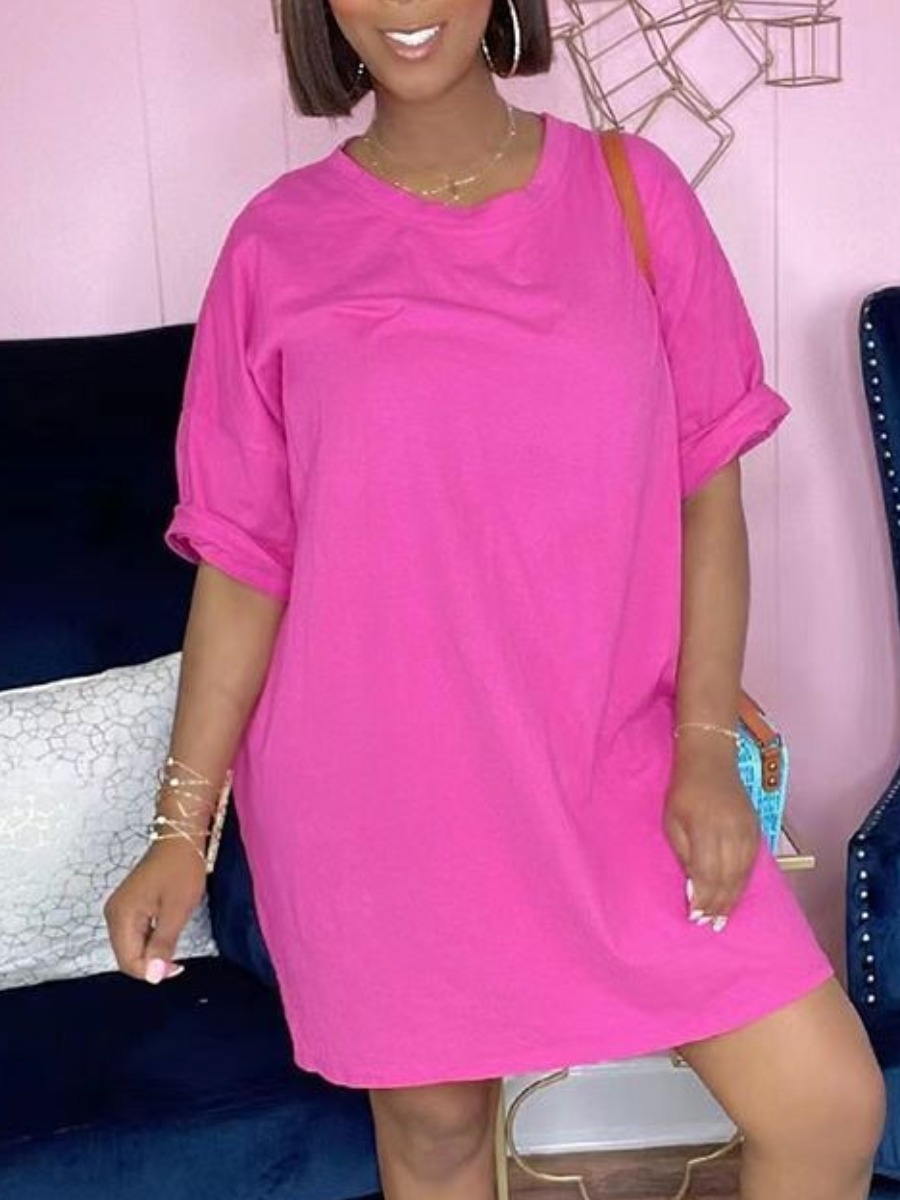 

LW Dropped Shoulder Wide Fit Dress, Pink