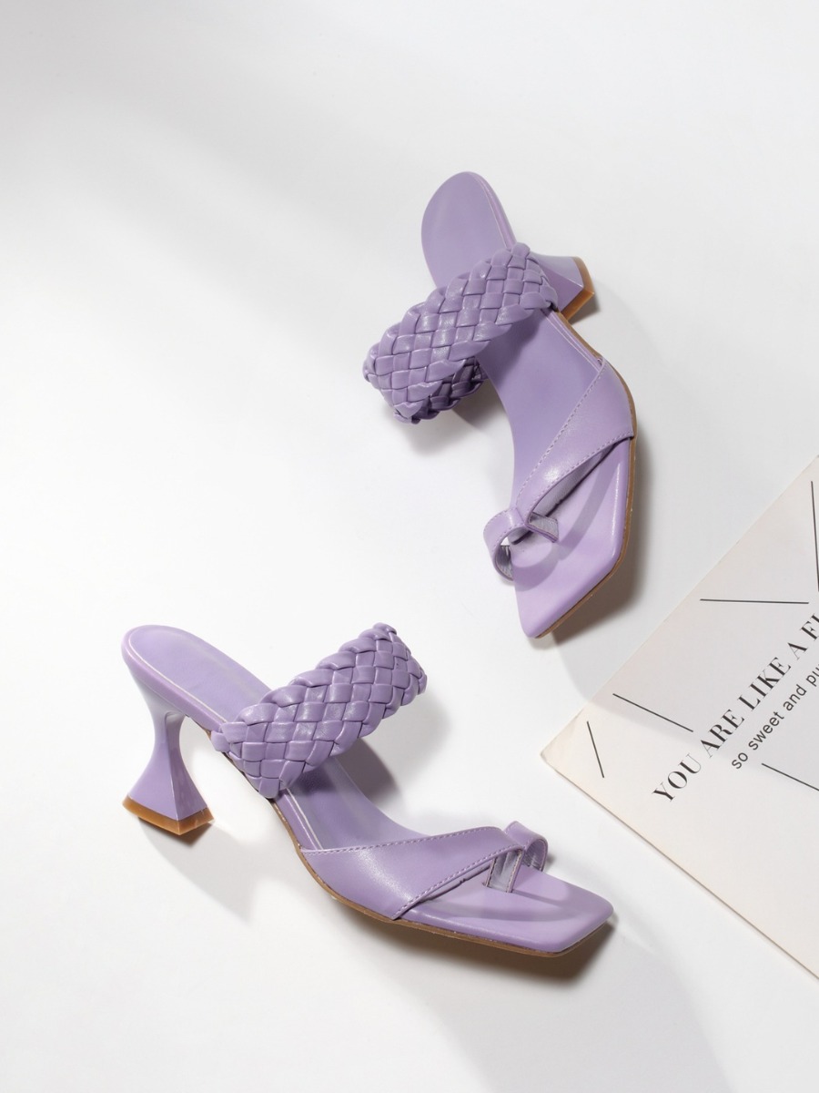 

Lovely Braided Toe Thong Pumps, Purple