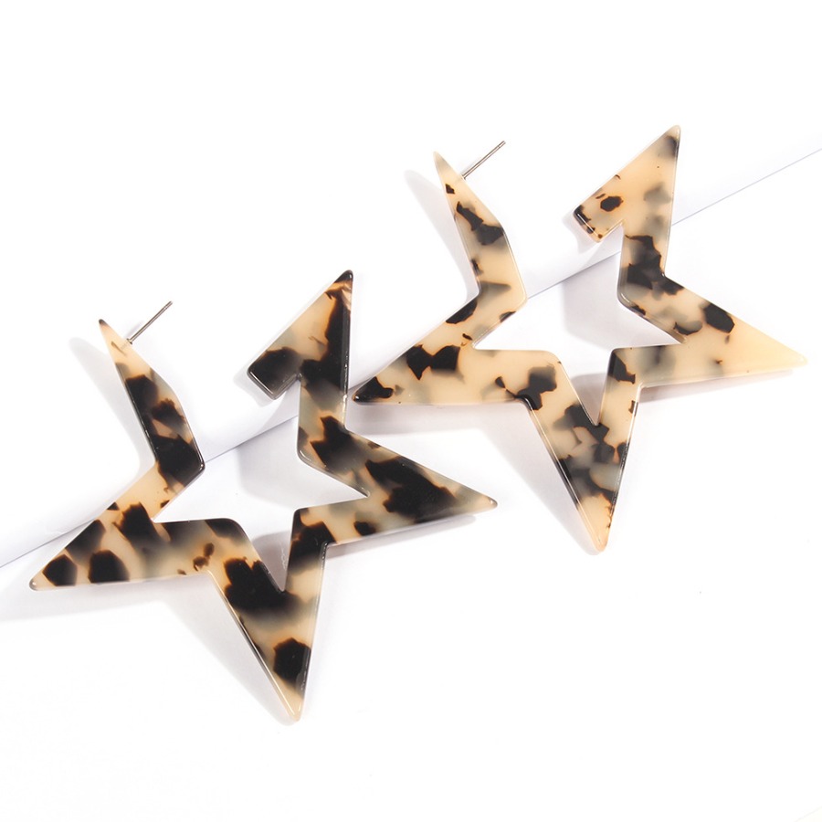 

LW Star Shape Earring, Brown