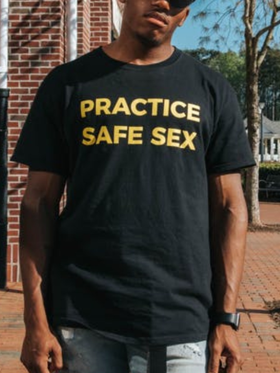 

Lovely Men Round Neck Letter Print T-shirt, Black