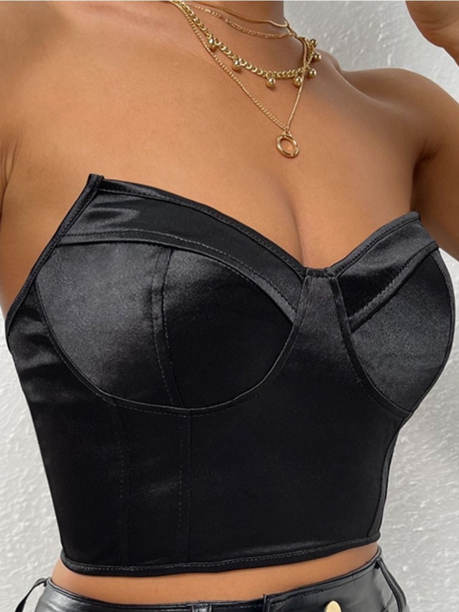 

Lovely Off The Shoulder Asymmetrical Camisole, Black