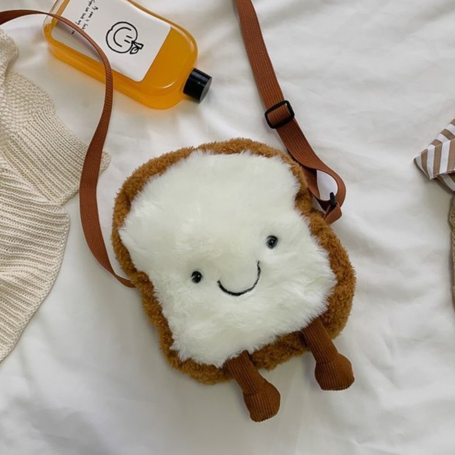 

LW Plush Cartoon Crossbody Bag, Brown