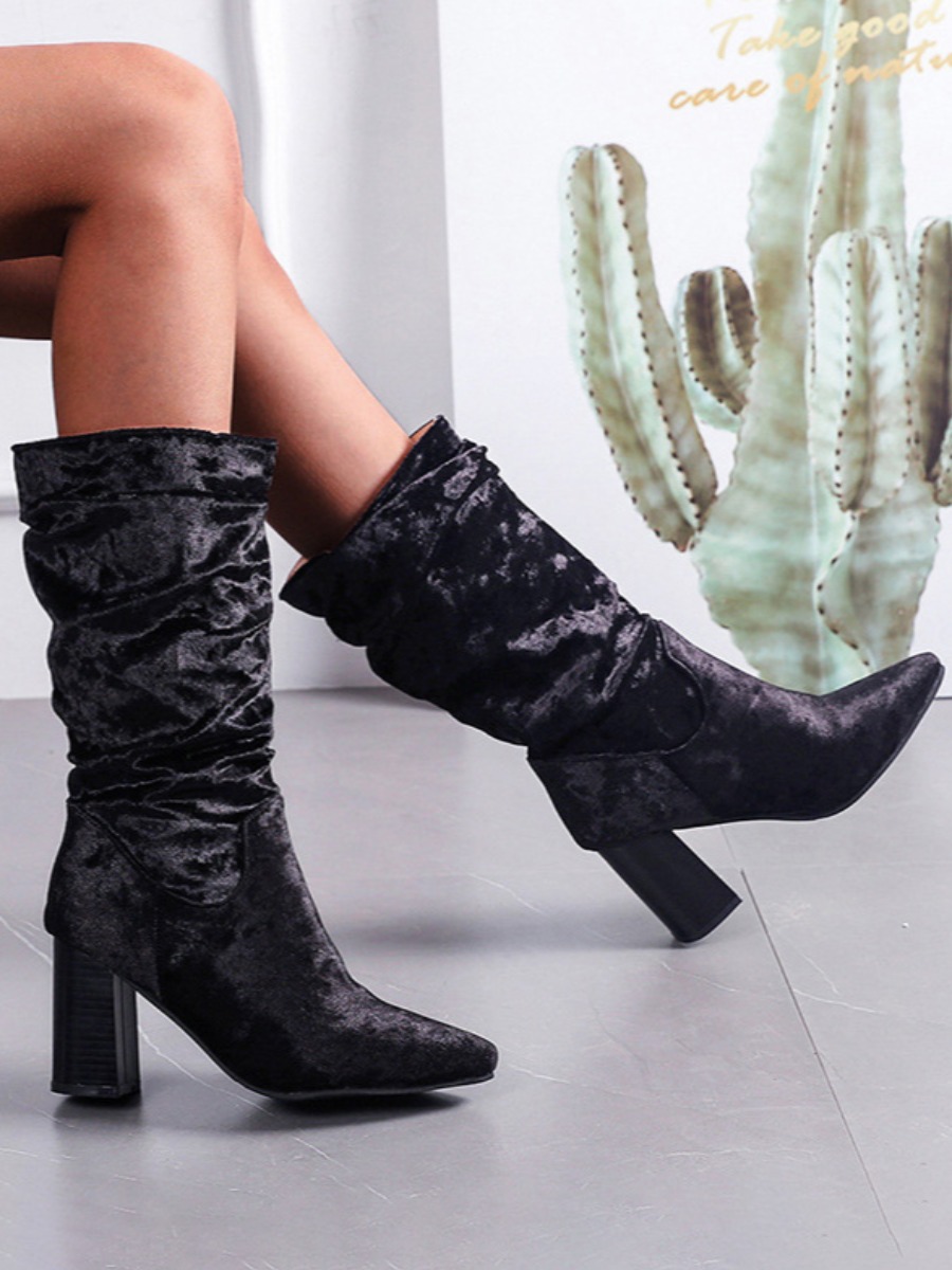 

LW Fold Design Booties, Black