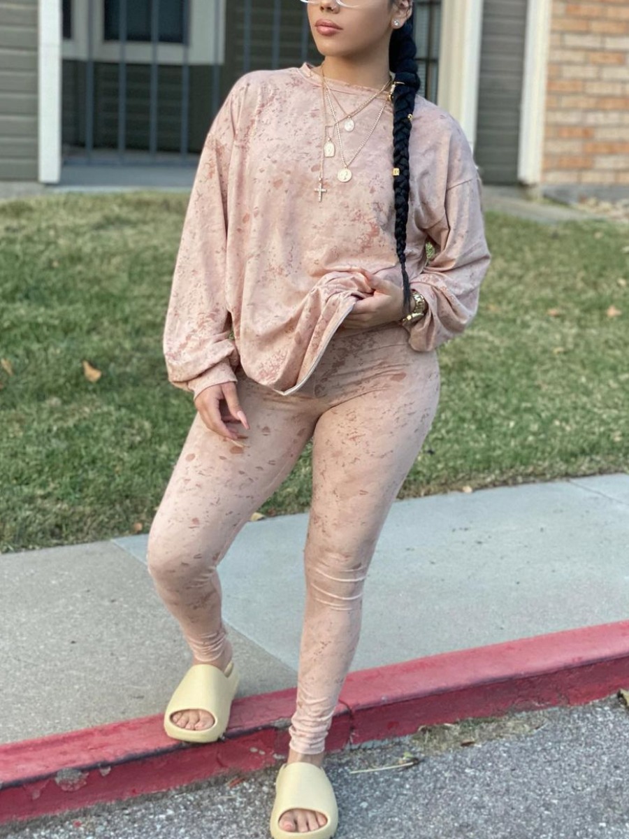 

LW Dropped Shoulder Oversized Two Piece Pants Set, Khaki
