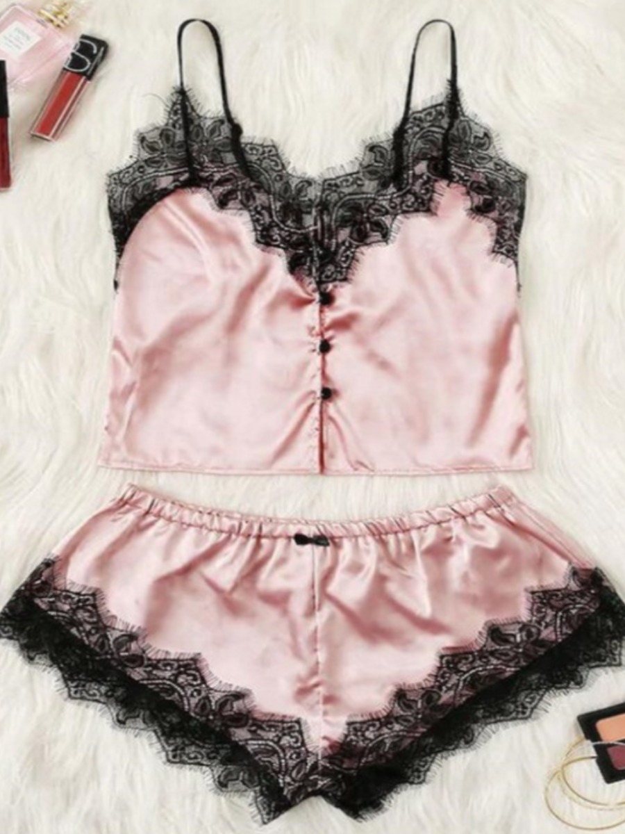 

LW SXY Lace Patchwork Secret Set, Pink