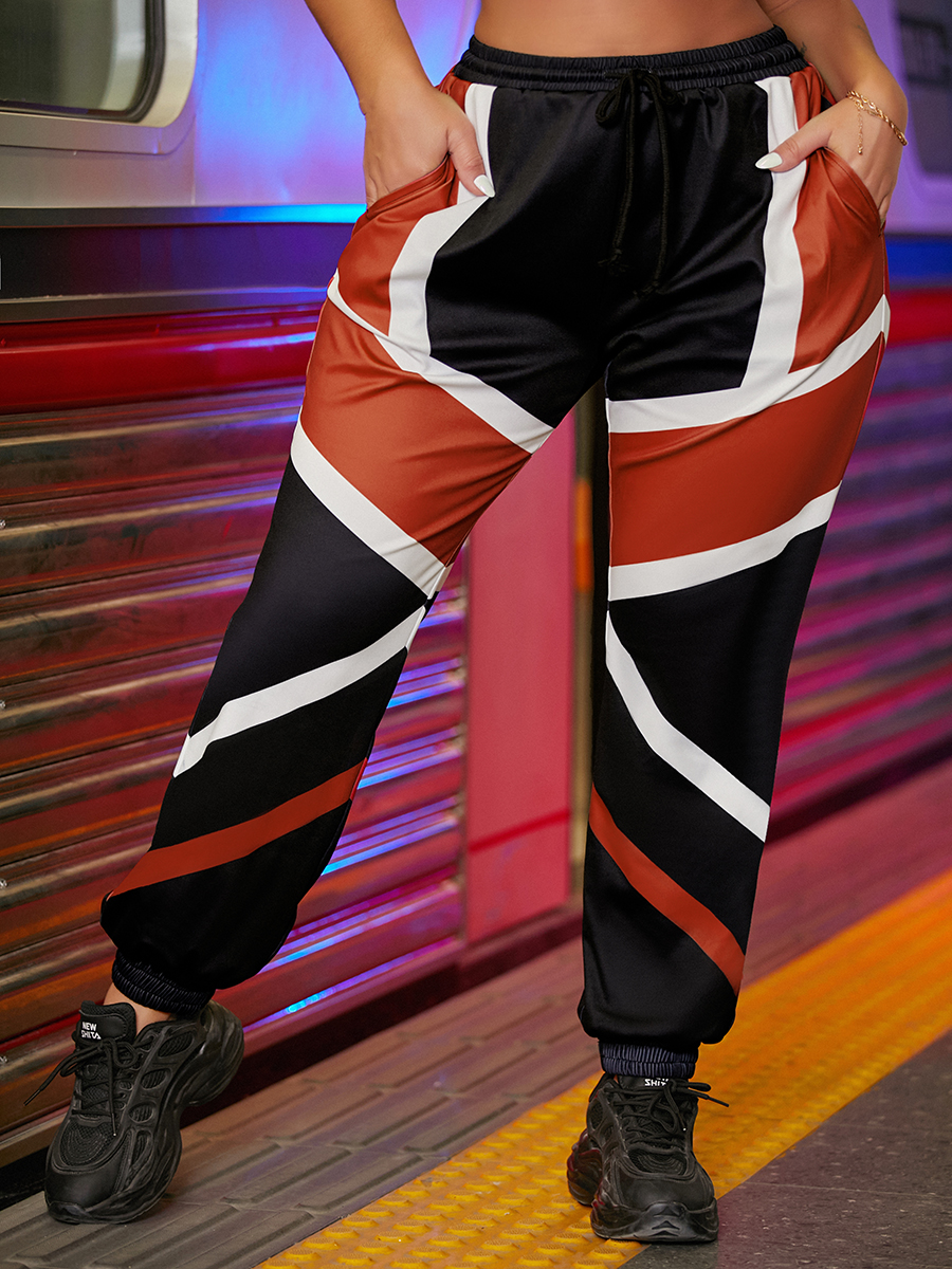 LW Color-lump Patchwork Pants