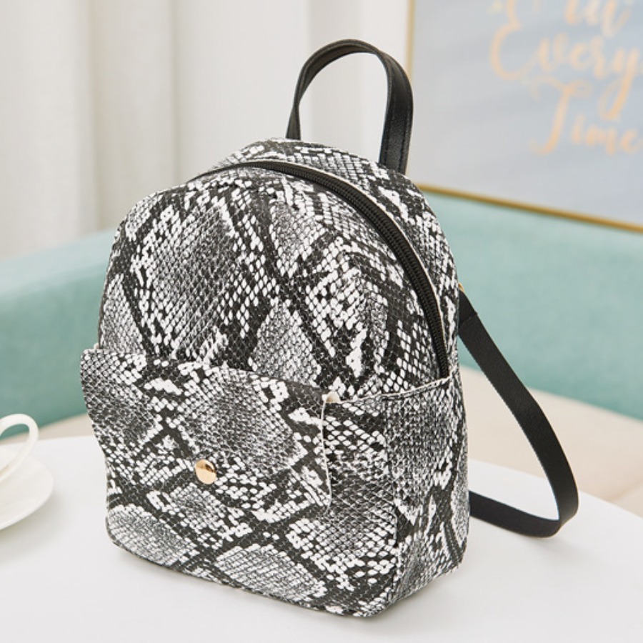 

LW Cobra Print School Backpack, Black