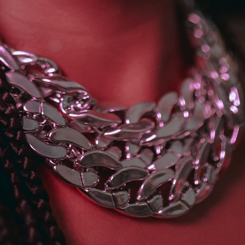 

Lovely Men Chain Hollow-out Necklace, Silver